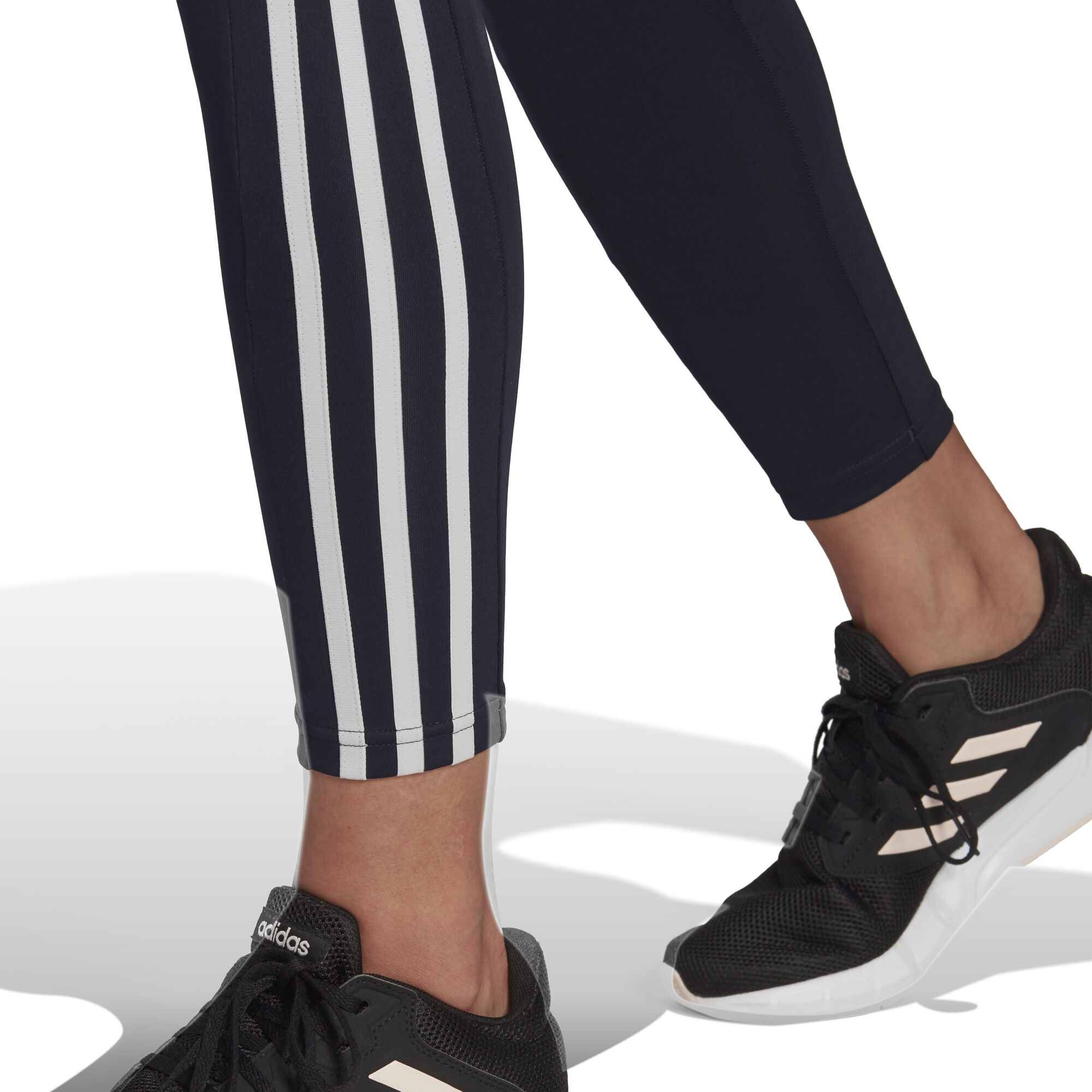 adidas Womens Aeroready Designed to Move High-Rise 3-Stripes 7/8