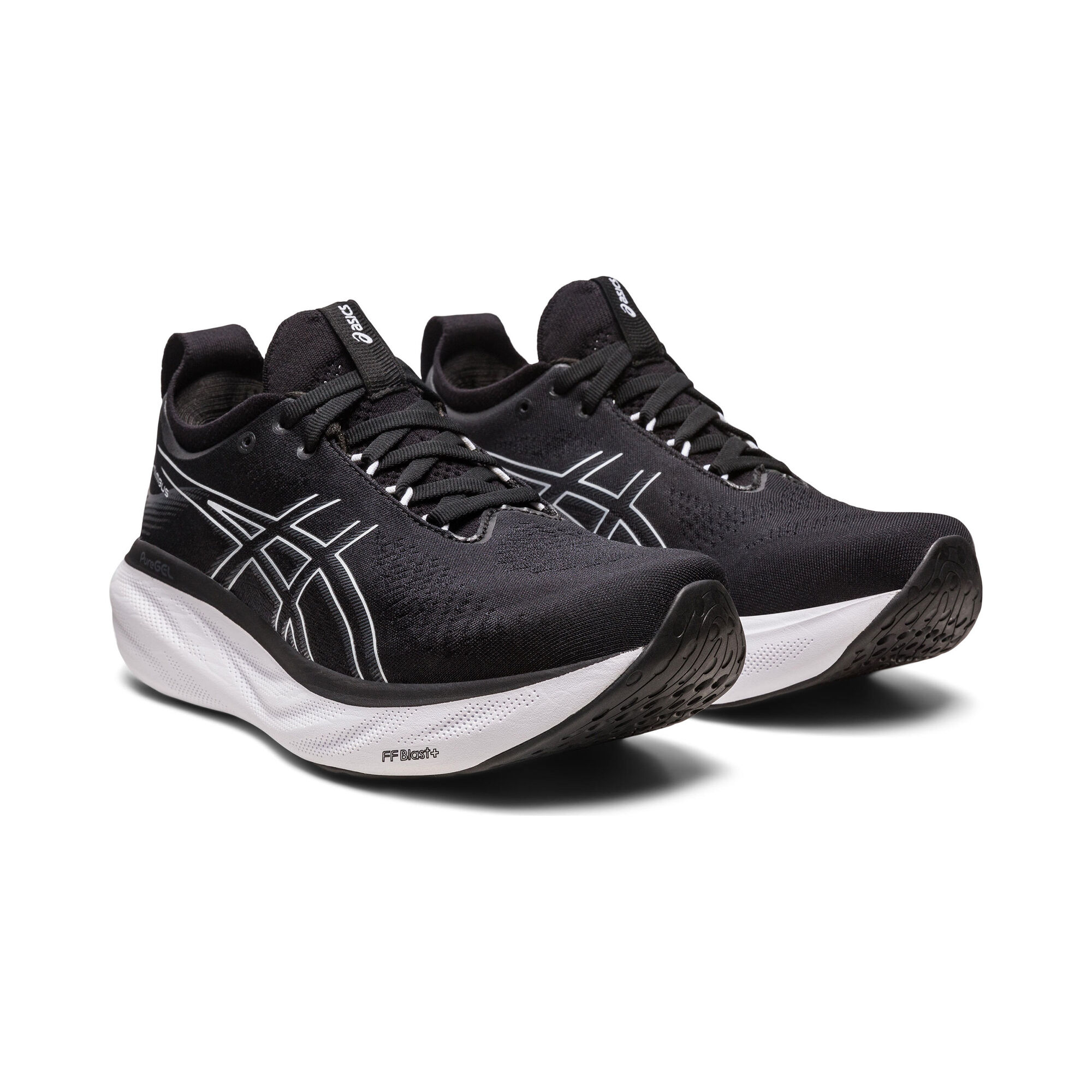  ASICS Women's Gel-Nimbus 25 Running Shoes, 5, Black/Pure  Silver